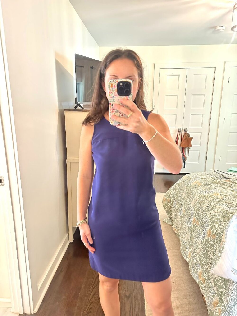 LOFT Petite Size 4 Purple Sleeveless Shift Dress